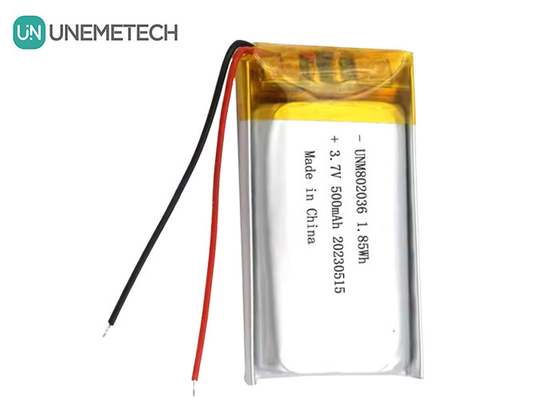 UNEMETECH 3.7V Литий-ионный полимерный аккумулятор 500mAh Литий-полимерный аккумулятор 802036 1.85Wh Липо аккумулятор
