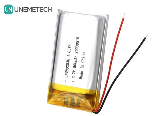 UNEMETECH 3.7V Литий-ионный полимерный аккумулятор 500mAh Литий-полимерный аккумулятор 802036 1.85Wh Липо аккумулятор