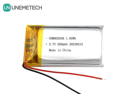 UNEMETECH 3.7V Литий-ионный полимерный аккумулятор 500mAh Литий-полимерный аккумулятор 802036 1.85Wh Липо аккумулятор