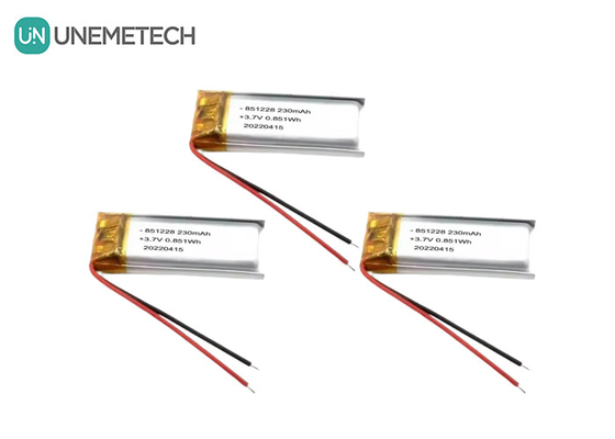 UNEMETECH 230mAh Липо аккумулятор 3.7V литий полимерный аккумулятор 851228 для ручки дистанционного управления