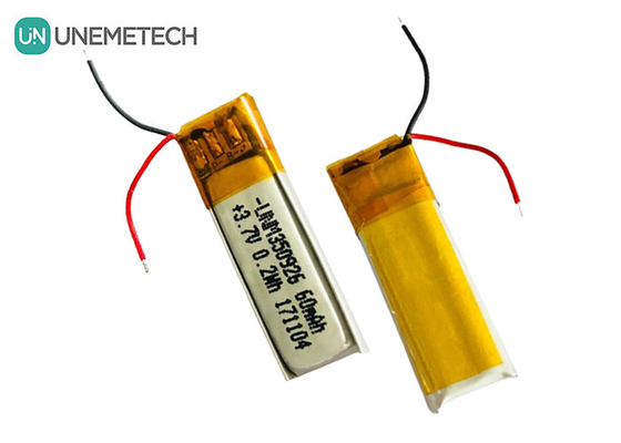 Более 500 циклов жизни перезаряжаемая 3.7В 60mAh Литий-ионный полимер 350926 батарея для наушников