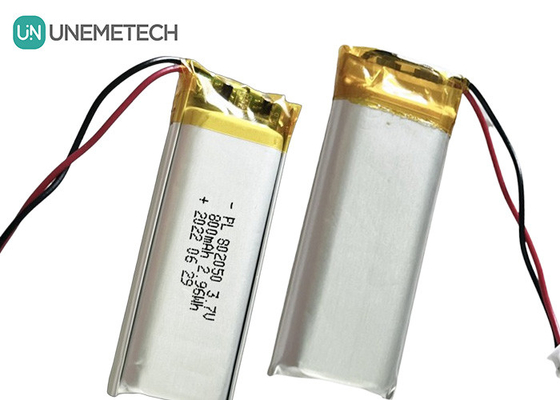 Настраиваемая перезаряжаемая литиевая батарея полимера 802050 3.7V 800mAh Ли-поли батарея для освещения