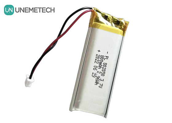Настраиваемая перезаряжаемая литиевая батарея полимера 802050 3.7V 800mAh Ли-поли батарея для освещения