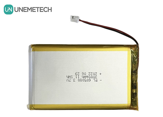 3.7V 3000mAh перезаряжаемая литий-ионная батарея 605080 с PCB и проволочным разъемом для электроники