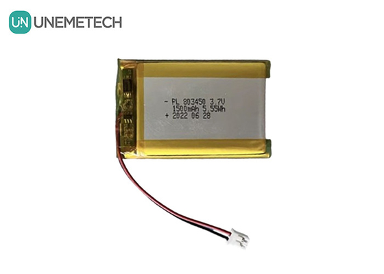 UNEMETECH 1.5A перезаряжаемая липолимерная батарея 803450 / 3.7V 1500mAh литий-ионная полимерная батарея