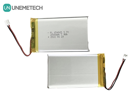 2000mAh 3,7V перезаряжаемая литий-полимерная батарея 654065 для электронных игрушек