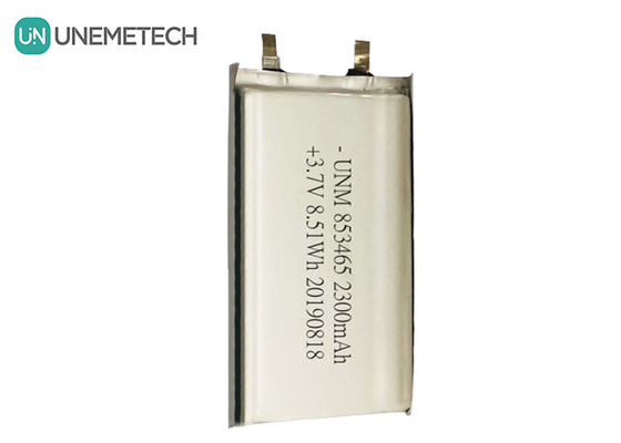 3.7V 2300mah одноклеточный литий полимерный аккумулятор 853465 с IEC62133 для медицинского оборудования