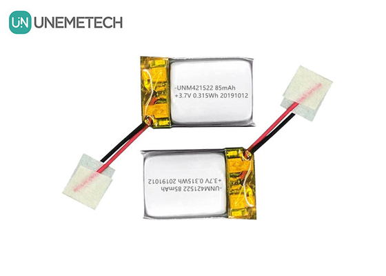 85mAh 3,7V Маленькая литий-полимерная батарея 421522 перезаряжаемая с ПКМ и свинцовыми проводами