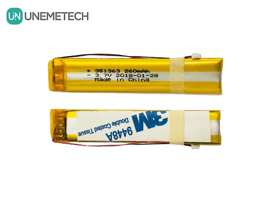 Длинный узкий 3.7V 260mAh Литий полимерный аккумулятор 351363 для умных очков