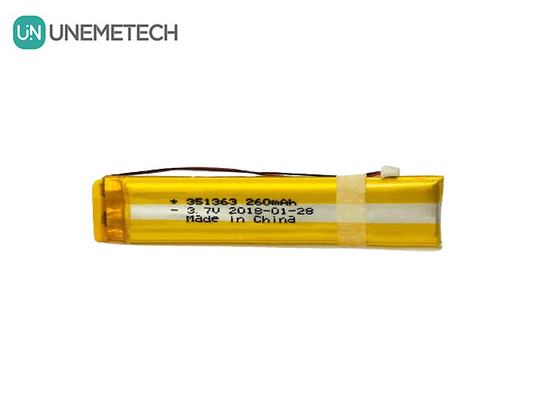 Длинный узкий 3.7V 260mAh Литий полимерный аккумулятор 351363 для умных очков