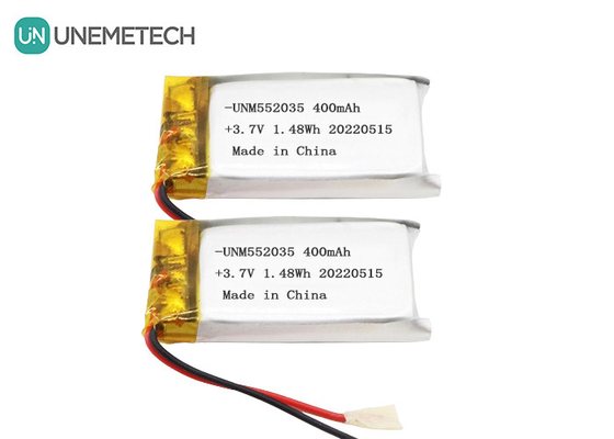 3.7V перезаряжаемая литий-ионная полимерная батарея 552035 400mAh Li Po батарея для беспроводного устройства