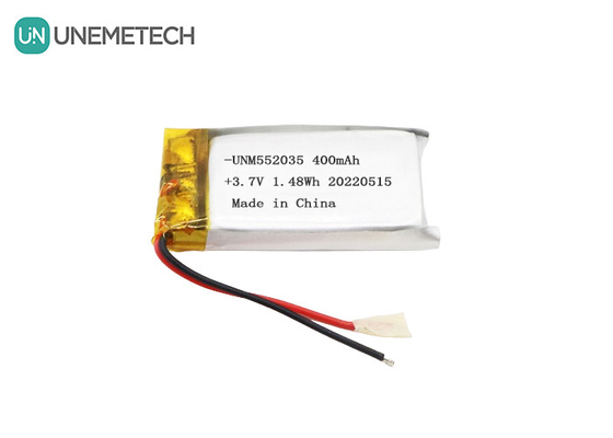 3.7V перезаряжаемая литий-ионная полимерная батарея 552035 400mAh Li Po батарея для беспроводного устройства
