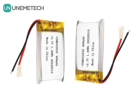 3.7V перезаряжаемая литий-ионная полимерная батарея 552035 400mAh Li Po батарея для беспроводного устройства