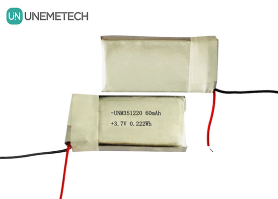 3.7V 60mAh Ультра-маленький перезаряжаемый аккумулятор 351220 для носимых продуктов