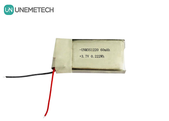 3.7V 60mAh Ультра-маленький перезаряжаемый аккумулятор 351220 для носимых продуктов