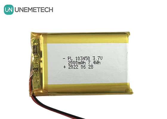 3.7V 2000mAh перезаряжаемая литий полимерная батарея 103450 Большая емкость для электрического грудного насоса