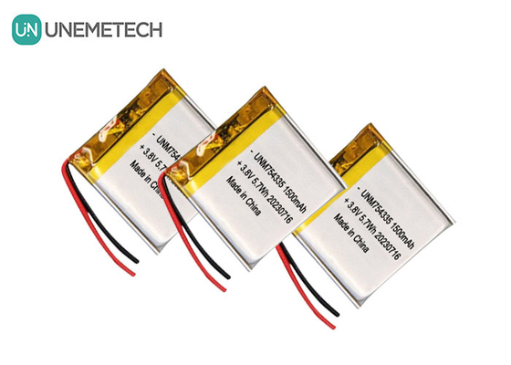 4.35V высоковольтные липоаккумуляторы 754335 3.8V 1500mAh перезаряжаемая полимерная литийная батарея