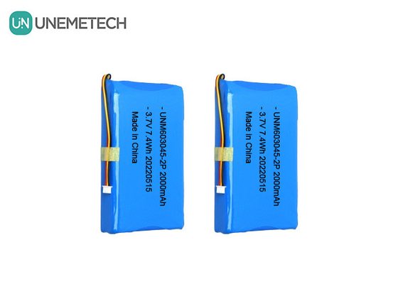 Батарея литий-полимерной батареи большой емкости 603045 2P 3.7V 2000mAh