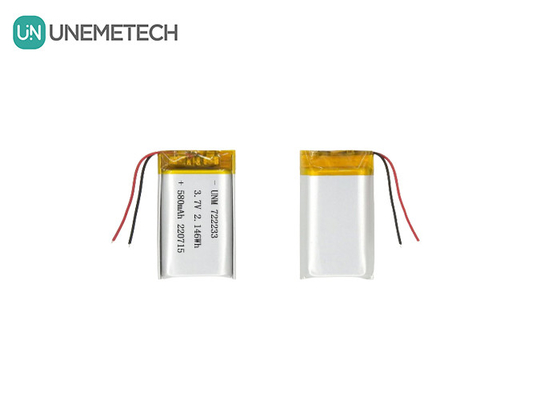 Литий полимерные батареи 722233 3.7V 580mAh LiPo батареи из Китая Производитель