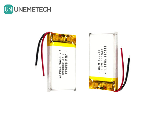 3.7V 300mAh 522033 Гибкая литий-ионная батарея для умных часов