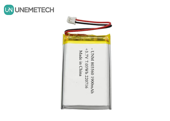 Перезаряжаемая гибкая литиевая полимерная батарея 3.7В 1900mAh 803560 для фонариков