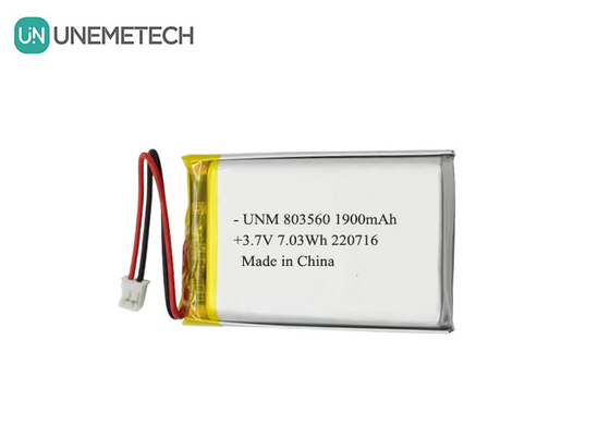 Перезаряжаемая гибкая литиевая полимерная батарея 3.7В 1900mAh 803560 для фонариков