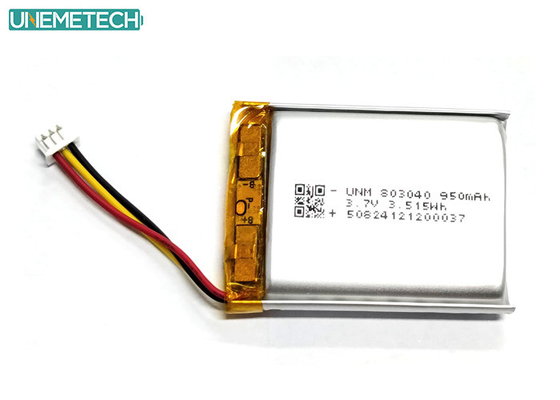 3.7V 950mAh 803040 Полимерная литий-ионная батарея с Molex51021-3P для наружной электроники